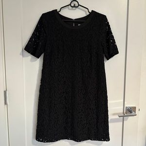 EUC BCBGeneration Black Lace Short Sleeve Shift Mini Dress